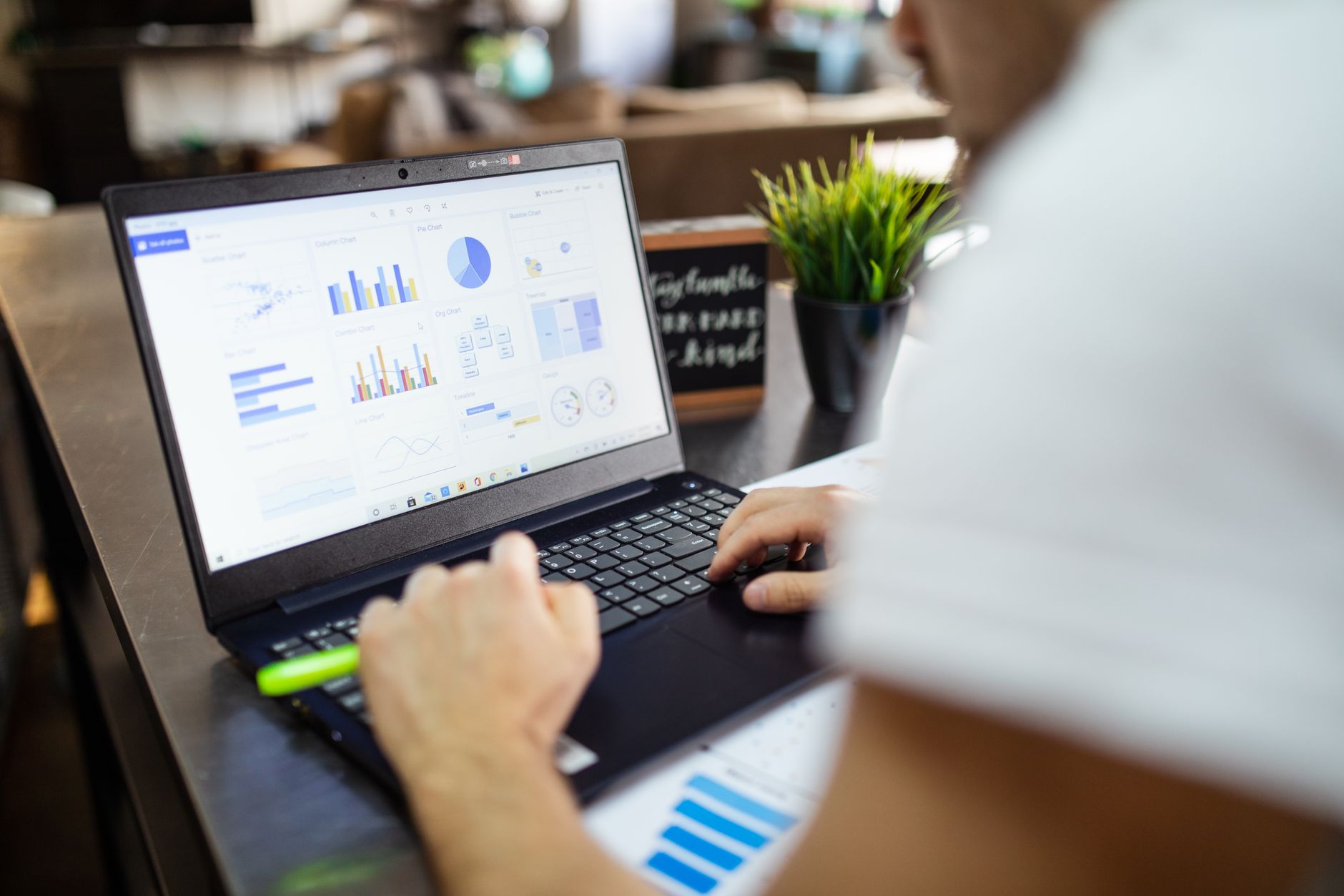 Financial spreadsheet on a laptop screen