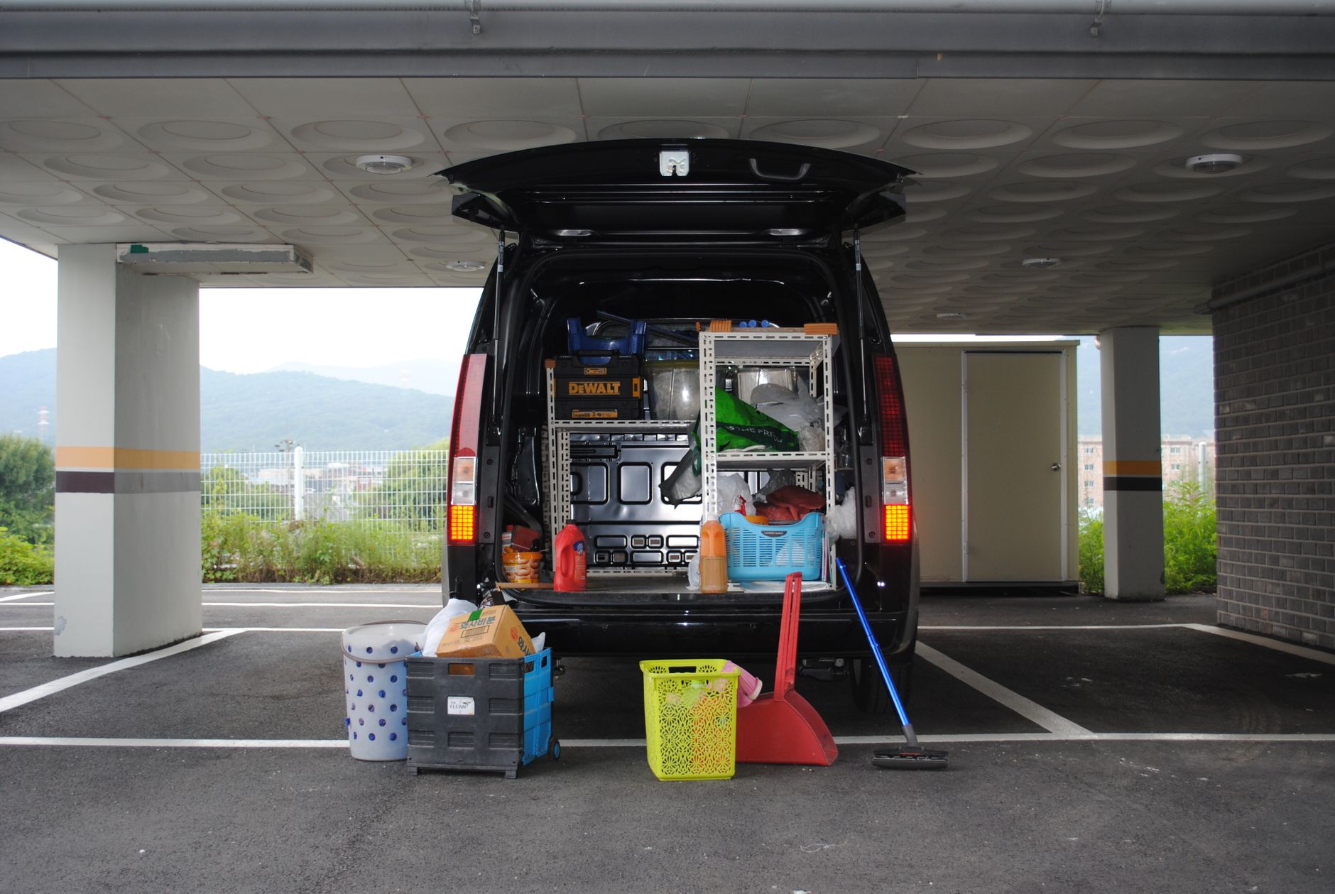 Work van with tools ready for a service call