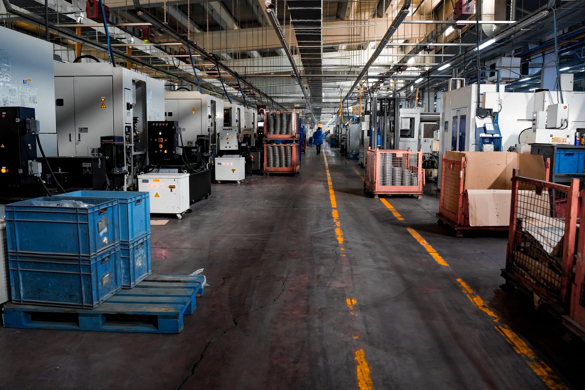 Production floor with machinery running